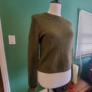 American Eagle Outfitters Olive Green Crew Neck Sweater